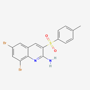 6,8-Dibromo-3-[(4-methylphenyl)sulfonyl]-2-quinolinamine