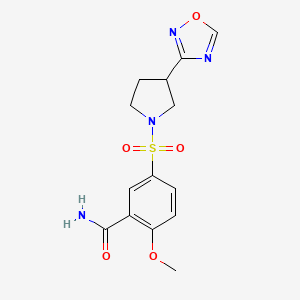 5-((3-(1,2,4-Oxadiazol-3-yl)pyrrolidin-1-yl)sulfonyl)-2-methoxybenzamide