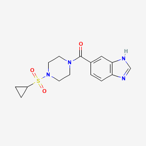 molecular formula C15H18N4O3S B2845237 (1H-benzo[d]imidazol-5-yl)(4-(cyclopropylsulfonyl)piperazin-1-yl)methanone CAS No. 1219901-54-8
