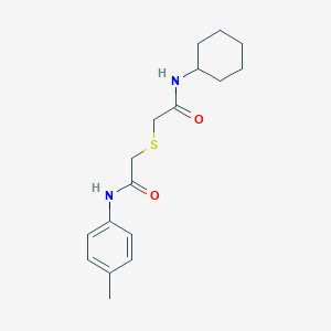 molecular formula C17H24N2O2S B284524 2-{[2-(cyclohexylamino)-2-oxoethyl]sulfanyl}-N-(4-methylphenyl)acetamide 