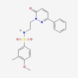 molecular formula C20H21N3O4S B2845251 对甲氧基-3-甲基-N-(2-(6-氧代-3-苯基吡啶-1(6H)-基)乙基)苯磺酰胺 CAS No. 921853-50-1