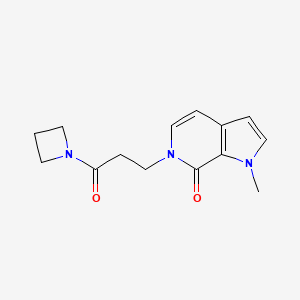 molecular formula C14H17N3O2 B2845259 6-[3-(Azetidin-1-yl)-3-oxopropyl]-1-methylpyrrolo[2,3-c]pyridin-7-one CAS No. 2415633-25-7