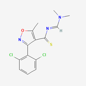 molecular formula C14H13Cl2N3OS B2845261 3-(2,6-dichlorophenyl)-N-[(E)-(dimethylamino)methylidene]-5-methyl-4-isoxazolecarbothioamide CAS No. 866048-94-4