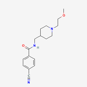 molecular formula C17H23N3O2 B2845268 4-cyano-N-((1-(2-methoxyethyl)piperidin-4-yl)methyl)benzamide CAS No. 953991-47-4