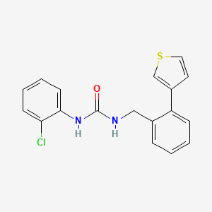 molecular formula C18H15ClN2OS B2845278 1-(2-Chlorophenyl)-3-(2-(thiophen-3-yl)benzyl)urea CAS No. 1797143-30-6