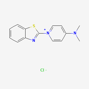 molecular formula C14H14ClN3S B2845280 N-(1-(Benzo[d]thiazol-2-yl)pyridin-4(1H)-ylidene)-N-methylmethanaminium chloride CAS No. 858357-48-9