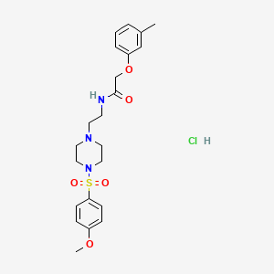 N-(2-(4-((4-methoxyphenyl)sulfonyl)piperazin-1-yl)ethyl)-2-(m-tolyloxy)acetamide hydrochloride