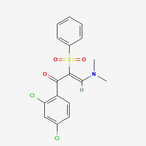 molecular formula C17H15Cl2NO3S B2845284 1-(2,4-Dichlorophenyl)-3-(dimethylamino)-2-(phenylsulfonyl)-2-propen-1-one CAS No. 1164528-38-4
