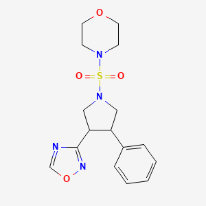 molecular formula C16H20N4O4S B2845285 4-{[3-(1,2,4-Oxadiazol-3-yl)-4-phenylpyrrolidin-1-yl]sulfonyl}morpholine CAS No. 2097903-37-0