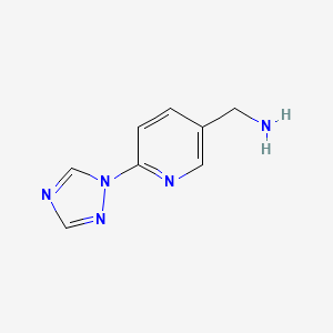 molecular formula C8H9N5 B2845295 [6-(1H-1,2,4-triazol-1-yl)pyridin-3-yl]methanamine CAS No. 926226-93-9