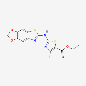 Ethyl 2-([1,3]dioxolo[4,5-f][1,3]benzothiazol-6-ylamino)-4-methyl-1,3-thiazole-5-carboxylate