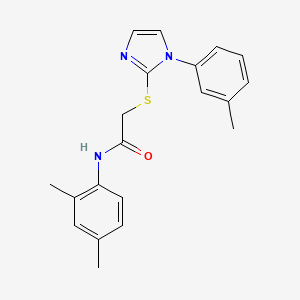 molecular formula C20H21N3OS B2845299 N-(2,4-二甲基苯基)-2-[1-(3-甲基苯基)咪唑-2-基]硫代乙酰胺 CAS No. 851131-09-4