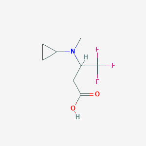 molecular formula C8H12F3NO2 B2845304 3-[Cyclopropyl(methyl)amino]-4,4,4-trifluorobutanoic acid CAS No. 1341824-98-3