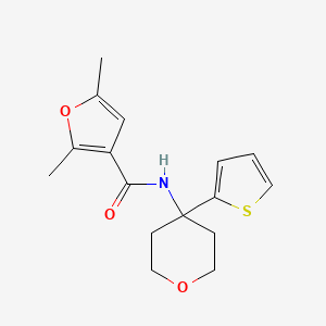 molecular formula C16H19NO3S B2845305 2,5-dimethyl-N-(4-(thiophen-2-yl)tetrahydro-2H-pyran-4-yl)furan-3-carboxamide CAS No. 2034331-94-5