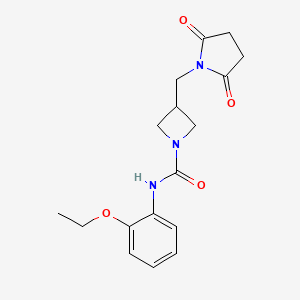 molecular formula C17H21N3O4 B2845306 3-[(2,5-Dioxopyrrolidin-1-yl)methyl]-N-(2-ethoxyphenyl)azetidine-1-carboxamide CAS No. 2320608-99-7