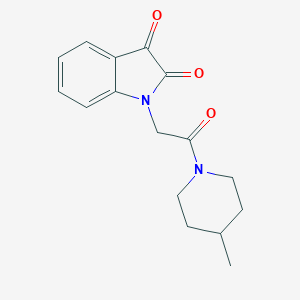 molecular formula C16H18N2O3 B284532 1-[2-(4-methyl-1-piperidinyl)-2-oxoethyl]-1H-indole-2,3-dione 
