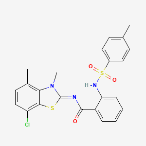 (Z)-N-(7-chloro-3,4-dimethylbenzo[d]thiazol-2(3H)-ylidene)-2-(4-methylphenylsulfonamido)benzamide
