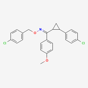 molecular formula C24H21Cl2NO2 B2845342 [2-(4-氯苯基)环丙基](4-甲氧基苯基)甲酮 O-(4-氯苯甲基)肟 CAS No. 338962-91-7