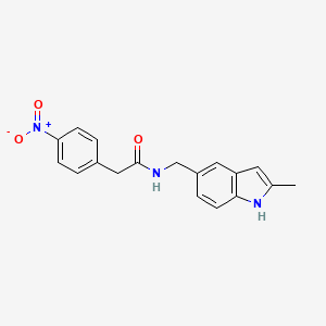 N-[(2-methyl-1H-indol-5-yl)methyl]-2-(4-nitrophenyl)acetamide