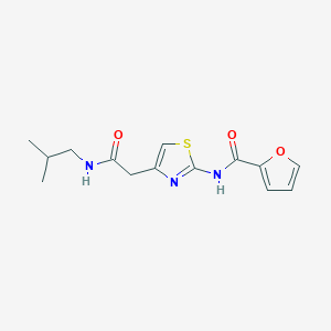 molecular formula C14H17N3O3S B2845361 N-(4-(2-(isobutylamino)-2-oxoethyl)thiazol-2-yl)furan-2-carboxamide CAS No. 923163-49-9