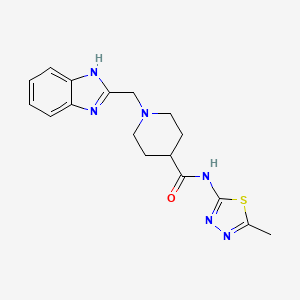 molecular formula C17H20N6OS B2845364 1-((1H-benzo[d]imidazol-2-yl)methyl)-N-(5-methyl-1,3,4-thiadiazol-2-yl)piperidine-4-carboxamide CAS No. 1234987-79-1
