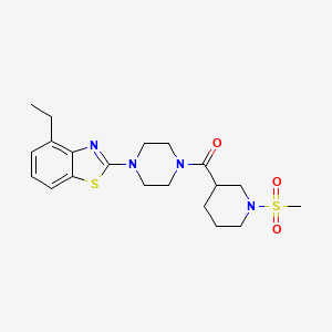molecular formula C20H28N4O3S2 B2845368 (4-(4-Ethylbenzo[d]thiazol-2-yl)piperazin-1-yl)(1-(methylsulfonyl)piperidin-3-yl)methanone CAS No. 1060168-19-5