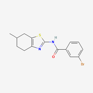 molecular formula C15H15BrN2OS B2845374 3-溴-N-(6-甲基-4,5,6,7-四氢苯并[d]噻唑-2-基)苯甲酰胺 CAS No. 313241-82-6