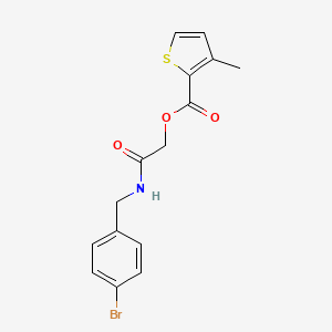 molecular formula C15H14BrNO3S B2845375 2-((4-溴苄基)氨基)-2-氧乙酸乙酯 3-甲基噻吩-2-羧酸 CAS No. 1794916-32-7