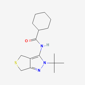molecular formula C16H25N3OS B2845378 N-(2-(tert-butyl)-4,6-dihydro-2H-thieno[3,4-c]pyrazol-3-yl)cyclohexanecarboxamide CAS No. 361477-31-8