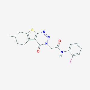 N-(2-fluorophenyl)-2-(7-methyl-4-oxo-5,6,7,8-tetrahydro[1]benzothieno[2,3-d][1,2,3]triazin-3(4H)-yl)acetamide