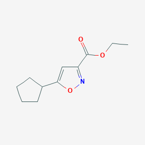 molecular formula C11H15NO3 B2845386 Ethyl 5-cyclopentylisoxazole-3-carboxylate CAS No. 908856-65-5