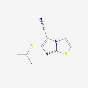 molecular formula C9H9N3S2 B2845396 6-(Isopropylsulfanyl)imidazo[2,1-b][1,3]thiazole-5-carbonitrile CAS No. 477864-49-6
