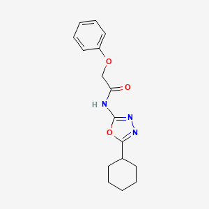 molecular formula C16H19N3O3 B2845406 N-(5-cyclohexyl-1,3,4-oxadiazol-2-yl)-2-phenoxyacetamide CAS No. 922078-26-0