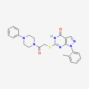 2-((4-hydroxy-1-(o-tolyl)-1H-pyrazolo[3,4-d]pyrimidin-6-yl)thio)-1-(4-phenylpiperazin-1-yl)ethanone