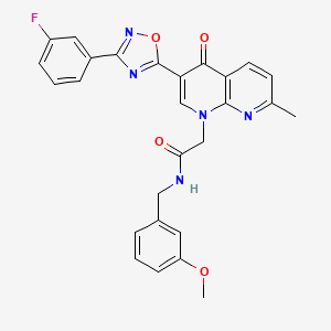 molecular formula C27H22FN5O4 B2845416 N-(4-acetylphenyl)-4-[(4-ethyl-2,3-dioxopiperazin-1-yl)methyl]benzamide CAS No. 1113119-47-3