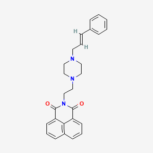 molecular formula C27H27N3O2 B2845417 (E)-2-(2-(4-cinnamylpiperazin-1-yl)ethyl)-1H-benzo[de]isoquinoline-1,3(2H)-dione CAS No. 300394-20-1