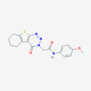 molecular formula C18H18N4O3S B284542 N-(4-methoxyphenyl)-2-(4-oxo-5,6,7,8-tetrahydro[1]benzothieno[2,3-d][1,2,3]triazin-3(4H)-yl)acetamide 