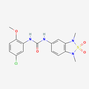 molecular formula C16H17ClN4O4S B2845421 1-(5-氯-2-甲氧基苯基)-3-(1,3-二甲基-2,2-二氧代-1,3-二氢苯并[c][1,2,5]噻二唑-5-基)脲 CAS No. 2034457-35-5