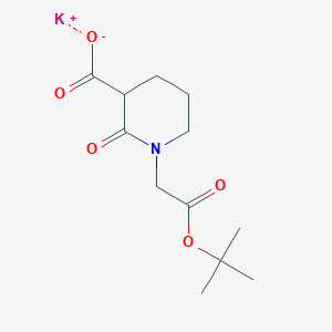 molecular formula C12H18KNO5 B2845426 Potassium;1-[2-[(2-methylpropan-2-yl)oxy]-2-oxoethyl]-2-oxopiperidine-3-carboxylate CAS No. 2413896-08-7