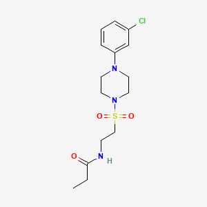 molecular formula C15H22ClN3O3S B2845427 N-(2-((4-(3-氯苯基)哌嗪-1-基)磺酰)乙基)丙酰胺 CAS No. 897612-69-0