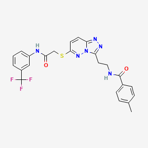 4-methyl-N-(2-(6-((2-oxo-2-((3-(trifluoromethyl)phenyl)amino)ethyl)thio)-[1,2,4]triazolo[4,3-b]pyridazin-3-yl)ethyl)benzamide