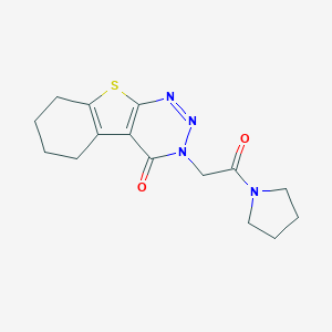 molecular formula C15H18N4O2S B284543 3-[2-oxo-2-(1-pyrrolidinyl)ethyl]-5,6,7,8-tetrahydro[1]benzothieno[2,3-d][1,2,3]triazin-4(3H)-one 