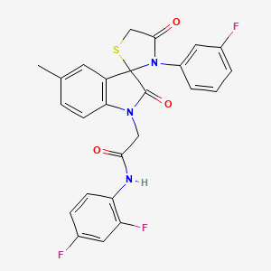 molecular formula C25H18F3N3O3S B2845430 N-(2,4-difluorophenyl)-2-(3'-(3-fluorophenyl)-5-methyl-2,4'-dioxospiro[indoline-3,2'-thiazolidin]-1-yl)acetamide CAS No. 899987-02-1