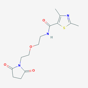 molecular formula C14H19N3O4S B2845433 N-(2-(2-(2,5-二氧代吡咯啉-1-基)乙氧基)乙基)-2,4-二甲基噻唑-5-甲酰胺 CAS No. 2310099-91-1