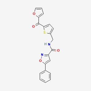 N-((5-(furan-2-carbonyl)thiophen-2-yl)methyl)-5-phenylisoxazole-3-carboxamide