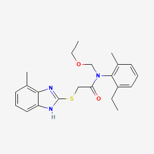 N-(ethoxymethyl)-N-(2-ethyl-6-methylphenyl)-2-[(4-methyl-1H-benzimidazol-2-yl)sulfanyl]acetamide