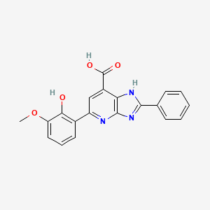 molecular formula C20H15N3O4 B2845447 5-(2-羟基-3-甲氧基苯基)-2-苯基-3H-咪唑并[4,5-b]吡啶-7-羧酸 CAS No. 1021113-21-2