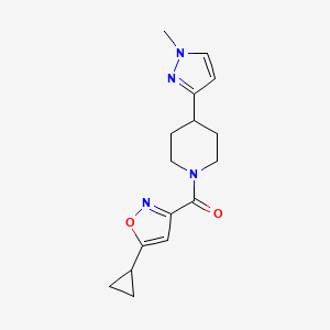 (5-cyclopropylisoxazol-3-yl)(4-(1-methyl-1H-pyrazol-3-yl)piperidin-1-yl)methanone