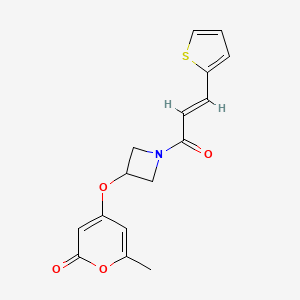 (E)-6-methyl-4-((1-(3-(thiophen-2-yl)acryloyl)azetidin-3-yl)oxy)-2H-pyran-2-one