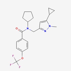 N-cyclopentyl-N-((5-cyclopropyl-1-methyl-1H-pyrazol-3-yl)methyl)-4-(trifluoromethoxy)benzamide